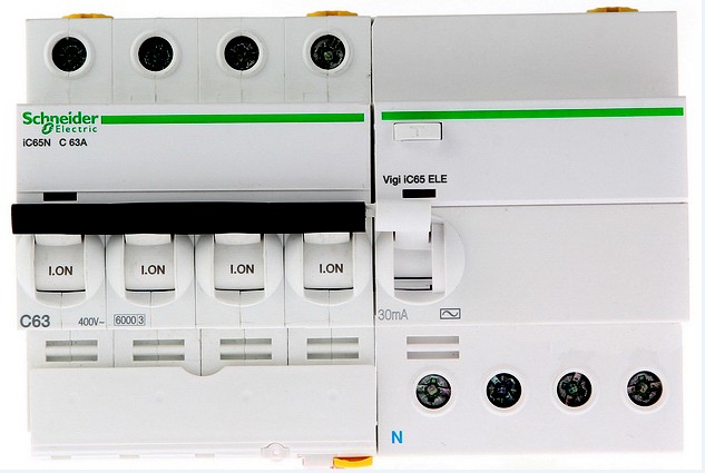 施耐德 ic65n4p-6/63a带漏电保护开关